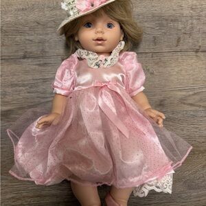 Pink Lace Doll with Hat
